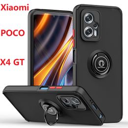 Casos híbridos para Xiaomi 12 Lite 11 Ultra 12S 12x Poco F4 GT F3 M4 X3 11t X4 Pro Case Hard Ring Stand Armadura Silício Redmi K50 Tampa de jogos