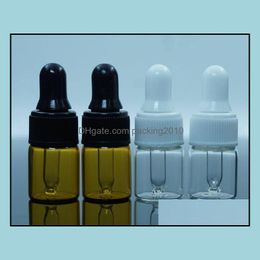 Packing Bottles Office School Business Industrial 500Pcs 2Ml Amber Pure Glass Dropper Bottle Essential Oil Gl Dhqxs