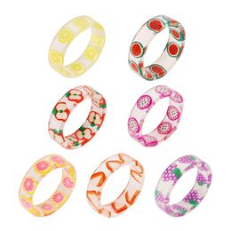 Resin Fruit Ring Party Favour Personalised Summer Decoration Kids Ring Creative Birthday Gift