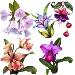 Wall Stickers Three Ratels QCF114 Exquisite Beautiful Flowers Room Decoration Sticker Toilet DecalWall StickersWall