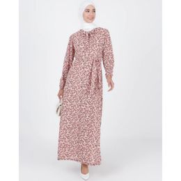 ABBIGLIO ETNICI Musulmani Stampa floreale Maxi Dresses Women Women Tune-Tight Wight Boubou Elegante Abaya Dubai Long Vestidos Cashi