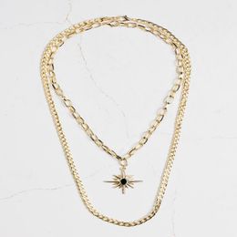 Chains North Star Binary Combination Necklace Women Jewelry Sets Gold Color Stainless Steel Set Chain Accessory Gift For WomenChains