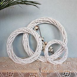 Decorative Flowers & Wreaths 10/15/20 Cm White Wicker Wreath Garland Decor Rattan Ring Artificial Dried Flower Craft Wedding Christmas Acces