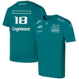 T-shirt da team 2022 da uomo e femminile da uomo abbigliamento polo quattro stagioni Formula 1 Formula Green Driver Numero Racing Suit Ufficiale