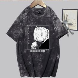 Men's T-Shirts Men Manga Anime Fullmetal Alchemist T-shirt 90s Unisex Fitted Soft Tee Shirt Clothes