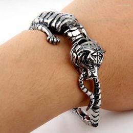 Overbearing Tiger Animal 316 L Stainless Steel Men's Bracelet Fashion Bold S173 Link Chain