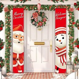 Santa Claus Snowman Banner Christmas Decor For Home Merry Christmas Door Decor Xmas Ornament Happy New Year 2021 Navidad 201006