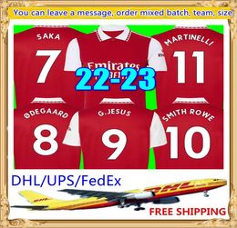 22 23 Gunners Soccer jersey 2022 2023 ARsen PEPE CEBALLOS HENRY GUENDOUZI SMITH ROWE WILLIAN TIERNEY ODEGAARD SAKA THOMAS Football shirt kids kit Uniforms