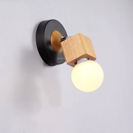 Wall Lamp Postmodern Japanese Style Creative Solid Wood Light Fixtures Living Room Decoration Sconces Wall+lamps Bedside