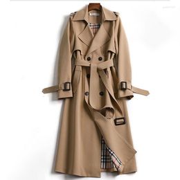 Women's Trench Coats Autumn And Winter Women's Windbreaker Medium Long Korean British Knee Coat Fashion Double Breasted