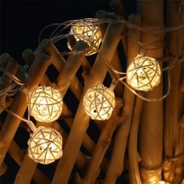 Christmas Decorations for Home Year Garland LED 1M Rattan Ball Holiday String Lights Tree Navidad.Q Y201020