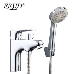 Frud 1set bathroom fixture Zinc alloy faucets with hand shower head toilet water basin sink tap bath sink faucet water mixer T200107