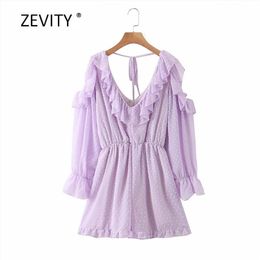2020 women fashion v neck cascading ruffle chiffon playsuits ladies off shoulder dot Conjoined shorts chic casual siamese DS4085 T200704