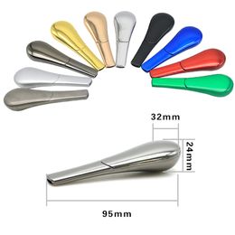 Colourful Tobacco Pipes Smoking Hand Pipe Detachable Magnet Spoon Oil Burner Pipe Zinc Alloy