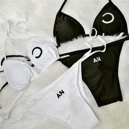 Moda tasarımcı kadın iç çamaşırı mayo tasarımcıları bikini kadın mayo mayosu seksi yaz bikinis kadın kıyafetleri siyah ve beyaz