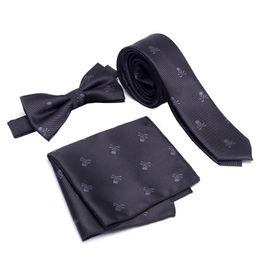 Bow Ties PCS Neck Tie Set Men And Cravat Bowtie Slim Necktie Skeleton Man For 1200 Needle Fashion Gravata DressBow