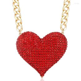 Chokers Hip Hop Gold Personalized Sparkly Rhinestone Heart Choker Necklace Women Statement Punk Pendant Costume Cocktail Party Jewelry Sidn2