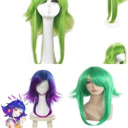 Nxy Hairjoy Women Vocaloid Gumi Cosplay Wig Green Heat Resistant Synthetic Hair Medium Length Straight Costume Wigs 220622