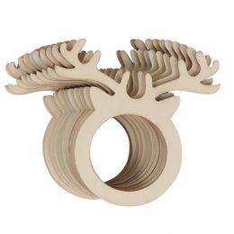 10pcs Christmas table tissue ring decorations for home reindeer horn Napkins navidad xmas decor natal Noel Y201020