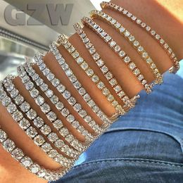 3mm-8mm Shiny Tennis Chain Bracelet for Men and Women 18K Gold Iced Out Round CZ Cubic Zirconia Stone Diamond Hip Hop Chains Pulseira Jewellery Pulseras Bijoux Gifts