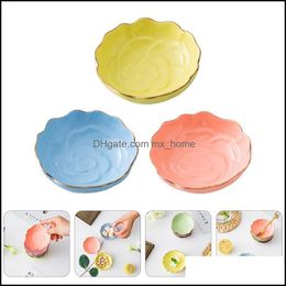 Flatware Sets Kitchen Dining Bar Home Garden 3 Pcs Ceramic Sauce Dish Kitchen Spice Plate Restaurant Appetizer Snack Drop Delivery 2021 M