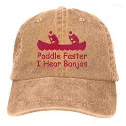 Berets Unisex Adult Cowboy Hat Paddle Faster I Hear Banjos Adjustable Baseball Caps Trucker Cap Retro Denim Hats Dad HatBerets BeretsBerets