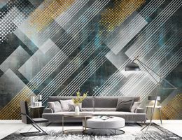 Custom papel de parede 3D wallpapers Modern minimalist geometric lines TV sofa mural living room bedroom sofa background wall stickers home