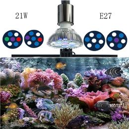 21W Full Spectrum LED rium Light Par38 Coral Reef Used Marine Lamp E27 Plant Grow for Saltwater Tank Y200917