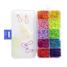 Notions 500 Piece/Box Colourful Copper Gourd Safety Pins Knitting Crochet Locking Stitch Marker Hang Tag Needle Clips Sewing Accessories