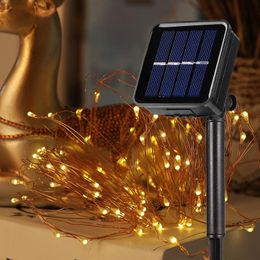 Strings Strips Solar Light Outdoor Lamp For Holiday Christmas Decoration Garland Festoon String Lights Garden Party Fairy LightsLED LED