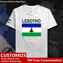 Kingdom of Lesotho Country T shirt Custom Jersey Fans DIY Name Number High Street Fashion Loose Casual T shirt 220616gx