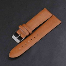 Band coffee for women Simple Soft Plain band Replacement 20mm Leather With Silver Buckle Strap Accessories G220420