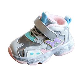 COZULMA 1-6 Years Boys Girls Winter Sports Shoes Kids Fashion Sneakers with Fur Children Waterproof Running Shoes Breathable G220517