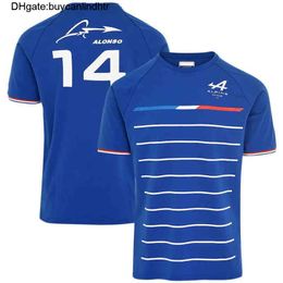 Men's T-Shirts Racing Car Fans T-Shirt Short Sleeve Shirt Clothing Blue Black Breathable Jersey 2021 Spain Alpine F1 Team Motorsport Alonso NZEE