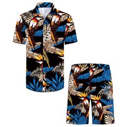 Men's Tracksuits Cody Lundin Fancy Design Hawaiian Beach All Over Printed Hip Hop Pattern Casual Mens Shirts And ShortsMen's