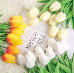 Mini Pu tulip artificial flower Faux Floral decoration wedding hotel home photography decoration