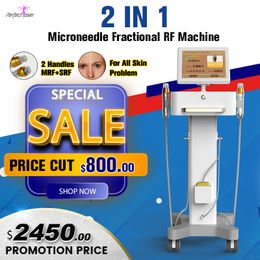 microneedling needles UK - 2 Handles rf micro needle laser equipment stretch marks removal Endymed fractional radio frequency microneedling acne wrinkles remove machine CE FDA approved
