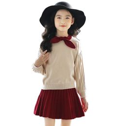 teenager outfit Canada - Clothing Sets Spring Baby Girl Sweaters Skirt Children Costumes Fashion Autumn Teenager Kids Clothes Suits OutfitsClothing