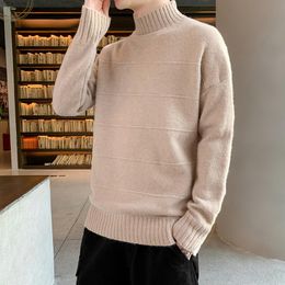 christmas pull UK - Men's Sweaters Winter Thick Warm Turtleneck Cashmere Sweater Men Top Quality Pull Homme Fashion Mens Christmas And PulloversMen's