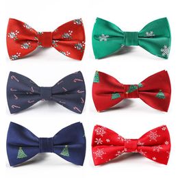 Bow Ties Christmas Boys Snowflake Fashion Party Tree Pattern Tie For Children Kids Gifts Red Blue BowtieBow