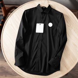 Designer Men's Casual Shirt Fashion brand Luxury Work Casual style shirt, men's solid color suit long sleeve shirt Asian size S-3XL