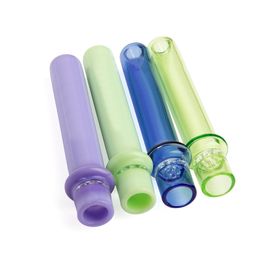 Smoking Colorful Pyrex Thick Glass Filter Screen Dry Herb Tobacco Catcher Taster Bat Portable One Hitter Mouthpiece Pipes Cigarette Holder Tip Handpipes DHL Free