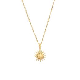 Pendant Necklaces Selling 316L Stainless Steel Sun Flower Necklace With Bead Ball Chain For Woman Beach Girl GiftPendant