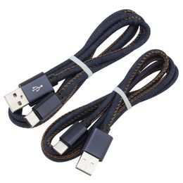 Type C USB Cables Fast Charging Cord 1m Denim Micro V8 Data Sync Charge Cable for Android Smart Phones