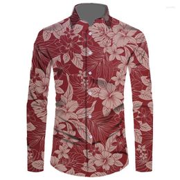 Men's Dress Shirts Tropical Leaf Pattern Upscale Trendy Polynesian O-neck Men Shirt For Male OEM/ODMMen's Vere22