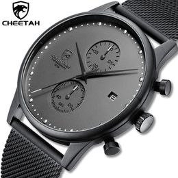 CHEETAH Brand Men Watches Chronograph Quartz Watch Men Stainless Steel Waterproof Sports Clock Watches Business reloj hombre 220530