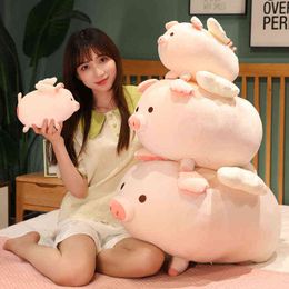 Cm Cute Plush Piggy Animal Toy Stuffed Soft Squishy Cushion Kawaii Angel Sofa For Kids Girls Gifts J220704