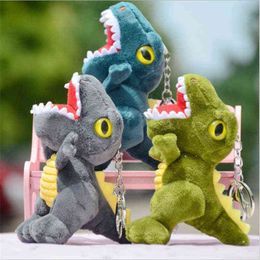 Mini Dinosaur Cuddles Small Pendant Cute Big Mouth Tyrannosaurus Stuffed Soft Animal Toys Christmas Gift For ldren Kawaii 13cm J220729