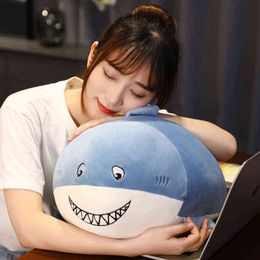 Kawaii 55Cm Fat Round Super Soft Cats Sharks Pig Unicorn Dolls Cuddly Cushion Home Bed Sofa Cushion Girls Birthday Gift J220729