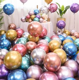 Metallic Chrome Latex Balloons 50pcs 10 Inch Silver Green Shiny Party Balloon for Bridal Shower Wedding